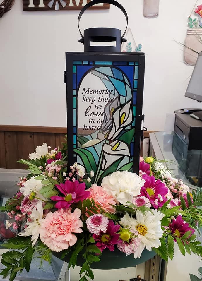 Fresh Floral Lantern Arrangement